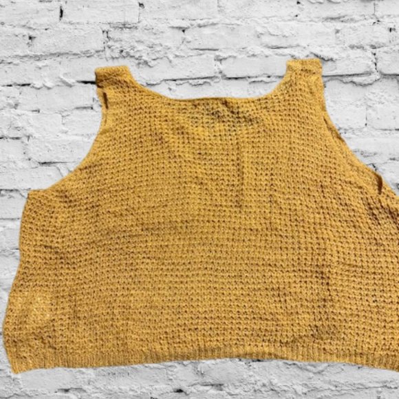 Yellow Open Knit Crochet Tank Top  4132  NWT Boutique - Picture 5 of 8